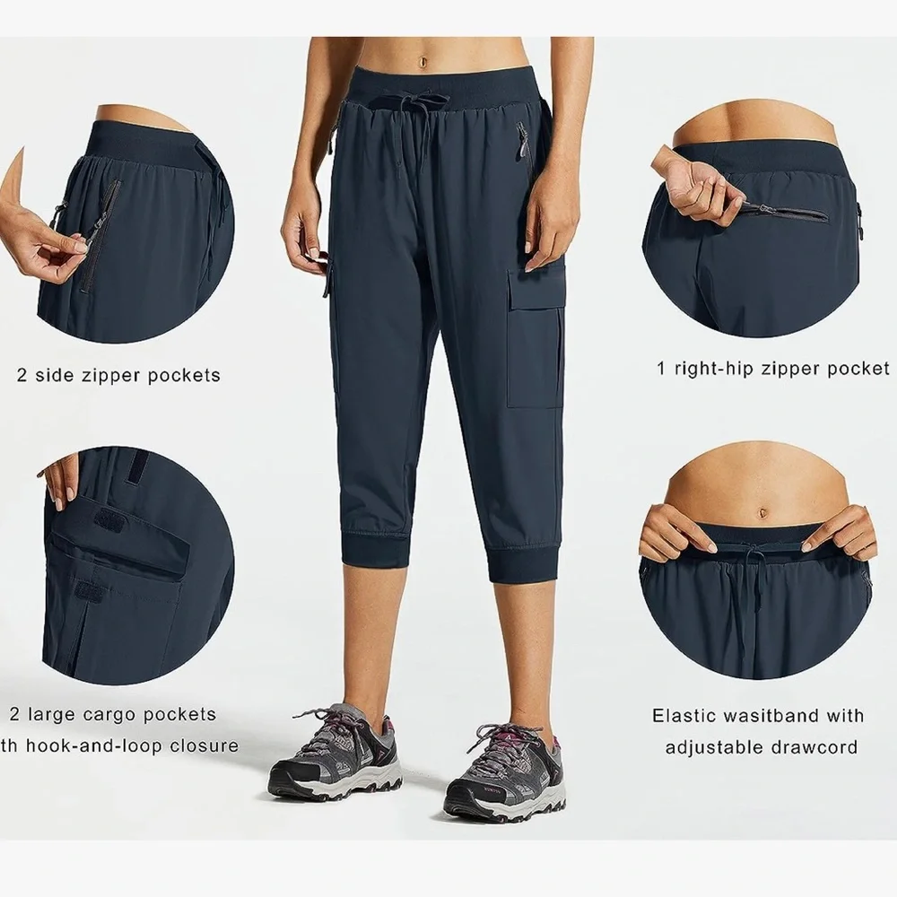 LIBIN Navy Blue Cargo Hiking Capri Pants Size M 2000’s Sporty Retro